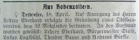 Zeitungsnotiz